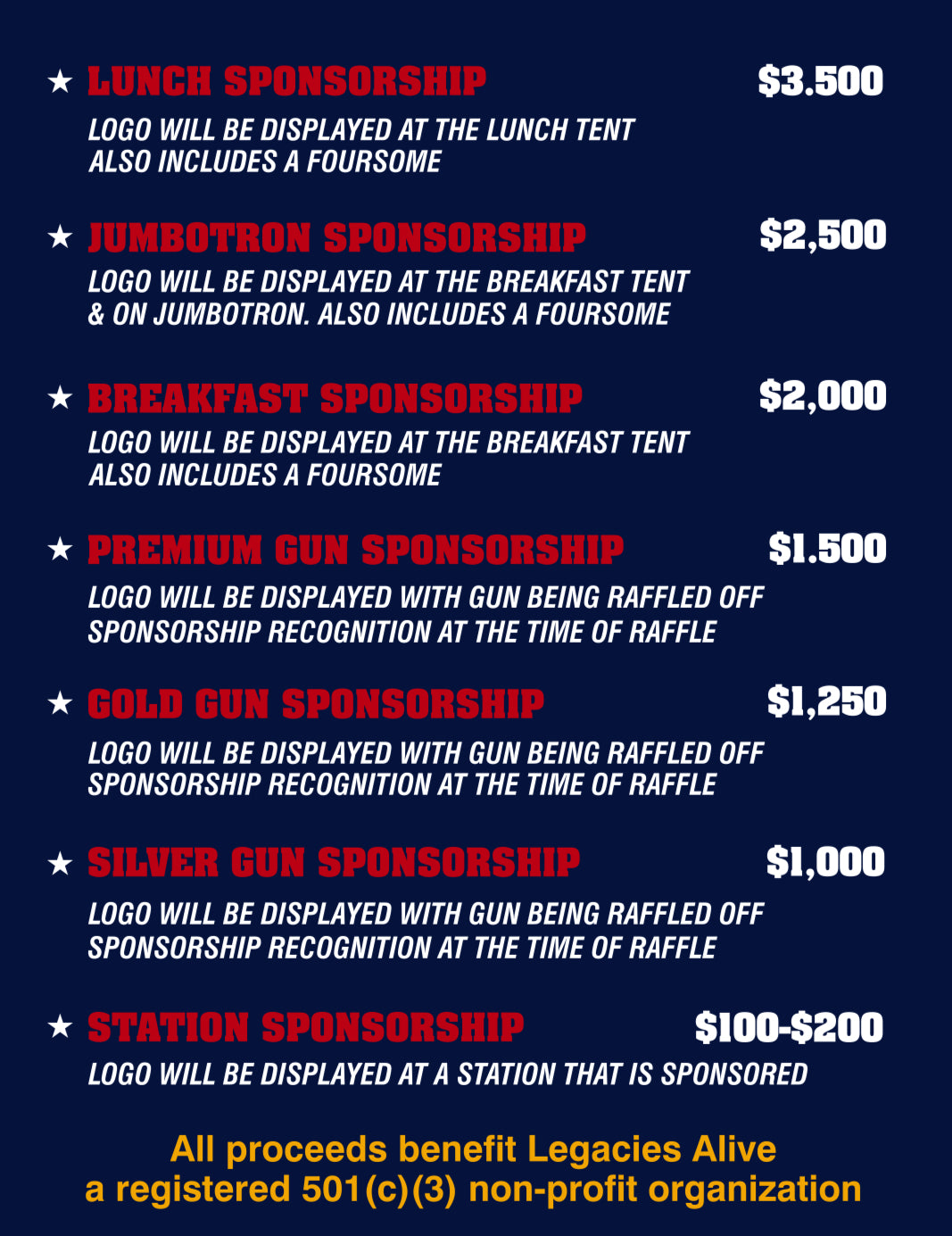 PREMIUM GUN SPONSORSHIP